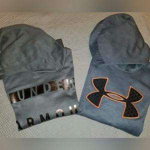2 Under Armour Hoodies Sweatshirt Womens Size medium, Logo, Loose, Cold Gear